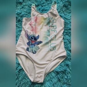 Disney Kids Swim One Piece - Cream and Blue with Stitch
